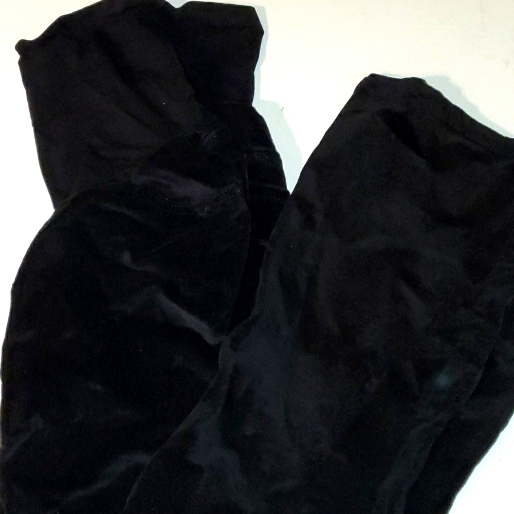 Motherhood maternity black coutaroy pants with high comfort waistband
